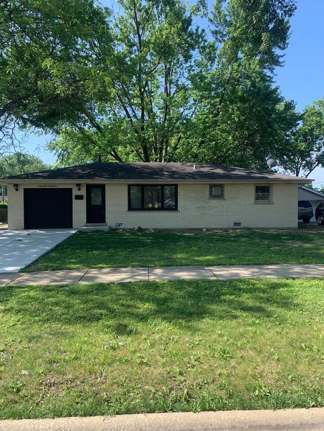 6425 W 83rd Pl, Burbank, IL 60459 - ranch-style home featuring a garage, a front yard, brick siding, and driveway