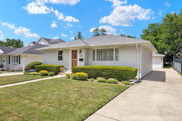412 S Addison Ave, Lombard, IL 60148 - view of front of house with a front lawn, a garage, and a shingled roof