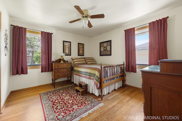 412 S Addison Ave, Lombard, IL 60148 - bedroom with light wood finished floors and ceiling fan