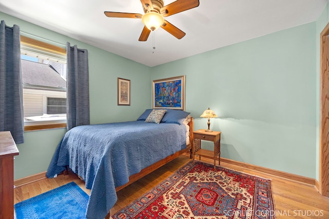 412 S Addison Ave, Lombard, IL 60148 - bedroom with wood finished floors and ceiling fan