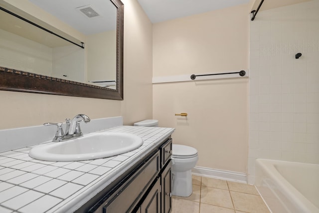 10409 S 83rd Ave, Palos Hills, IL 60465 - bathroom with vanity, tile patterned floors, and bathtub / shower combination