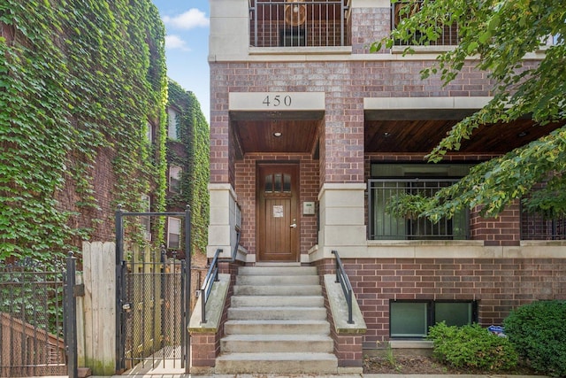 450 N Sangamon St Unit 4, Chicago, IL 60642 - view of exterior entry with brick siding