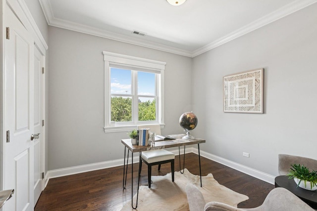 450 N Sangamon St Unit 4, Chicago, IL 60642 - office featuring dark wood-type flooring and crown molding