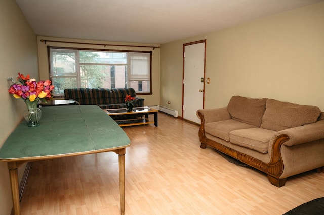 9275 W Noel Ave Unit 3C, Des Plaines, IL 60016 - living area with wood finished floors and a baseboard heating unit