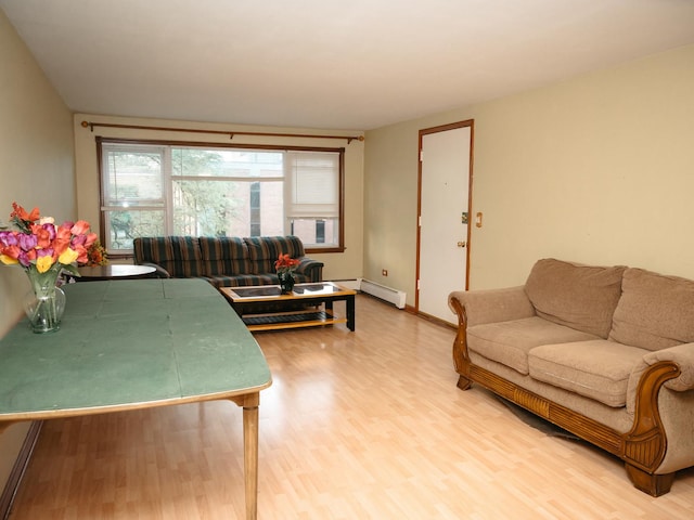 9275 W Noel Ave Unit 3C, Des Plaines, IL 60016 - living area with light wood-style flooring and a baseboard radiator