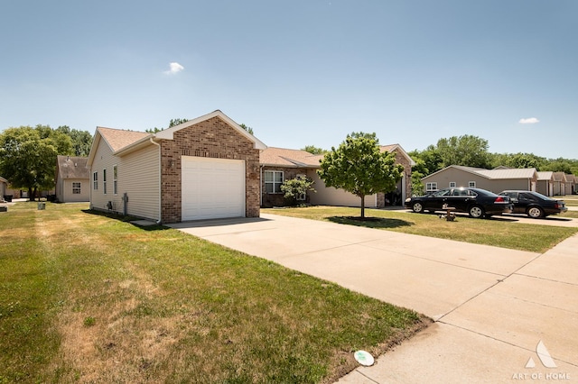 965 W Bergera Rd, Braidwood, IL 60408 - view of front facade featuring brick siding, driveway, a garage, and a front yard