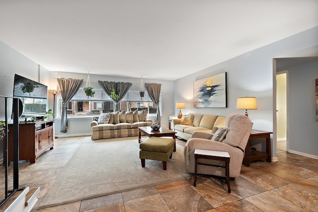 2650 Central Dr Unit Gs, Flossmoor, IL 60422 - living area with light stone finish flooring and baseboards
