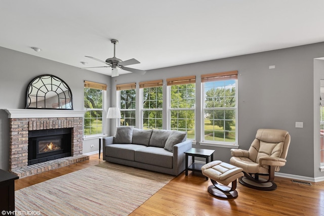 6162 Crossland Blvd, Gurnee, IL 60031 - living room with wood finished floors, healthy amount of natural light, and ceiling fan