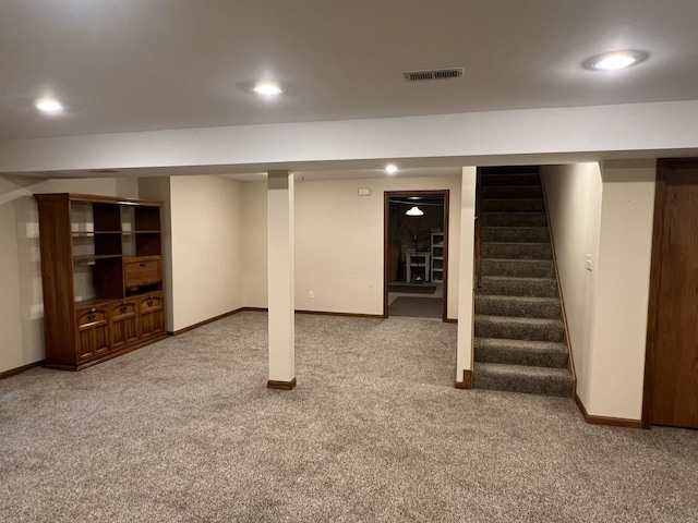 7727 Bristol Park Dr Unit 7727, Tinley Park, IL 60477 - finished below grade area featuring carpet floors, stairway, and recessed lighting