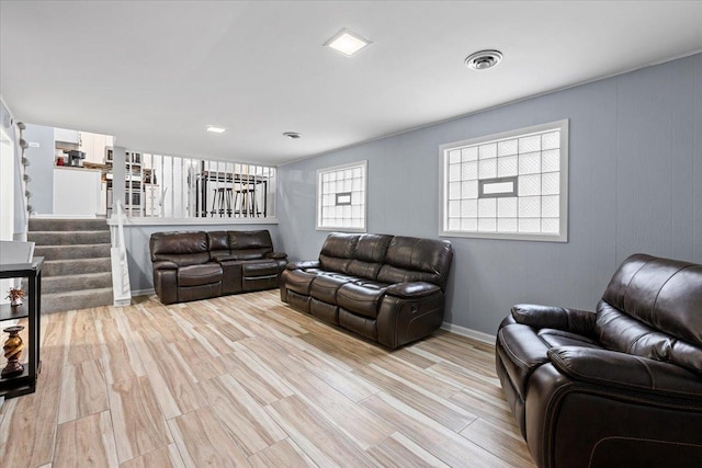 15117 Madison Ave, Dolton, IL 60419 - living area featuring light wood-type flooring and stairs
