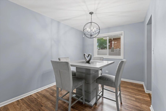15117 Madison Ave, Dolton, IL 60419 - dining area featuring a chandelier and dark wood-style floors