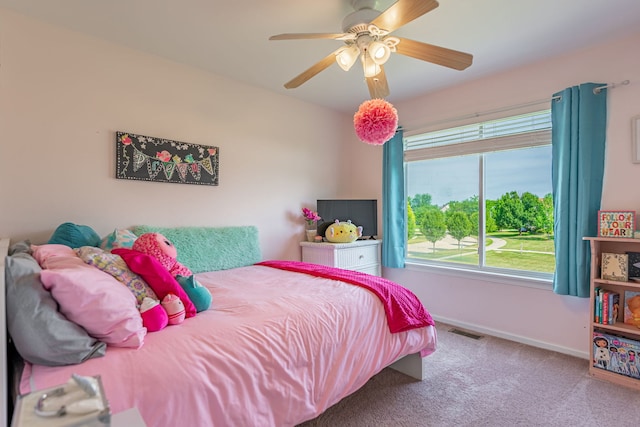 9890 Riverside Dr, Huntley, IL 60142 - carpeted bedroom with baseboards and a ceiling fan