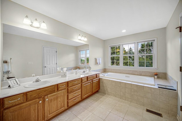 541 Clover Dr, Algonquin, IL 60102 - full bath featuring tile patterned flooring, a bath, and double vanity