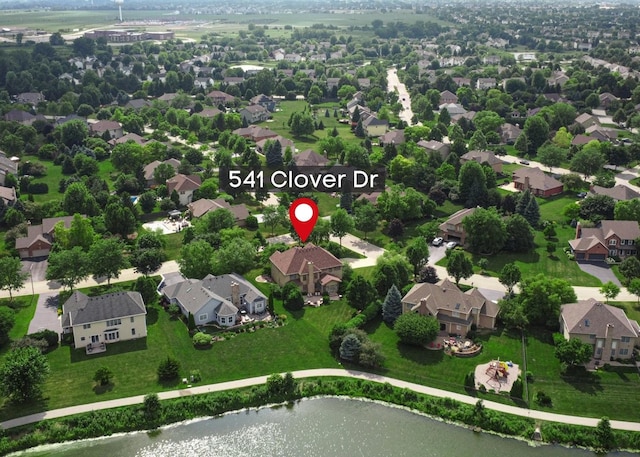 541 Clover Dr, Algonquin, IL 60102 - aerial perspective of suburban area featuring a large body of water