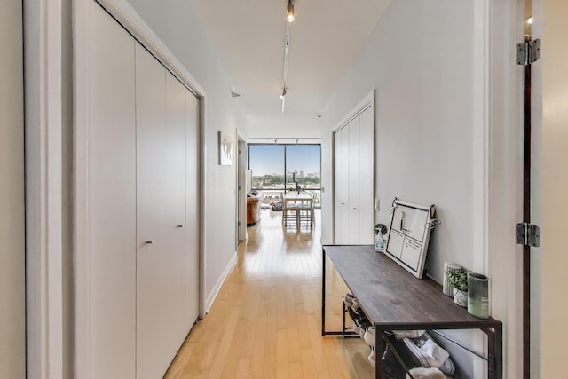 860 W Blackhawk St Unit 805, Chicago, IL 60642 - hall with floor to ceiling windows and light wood finished floors