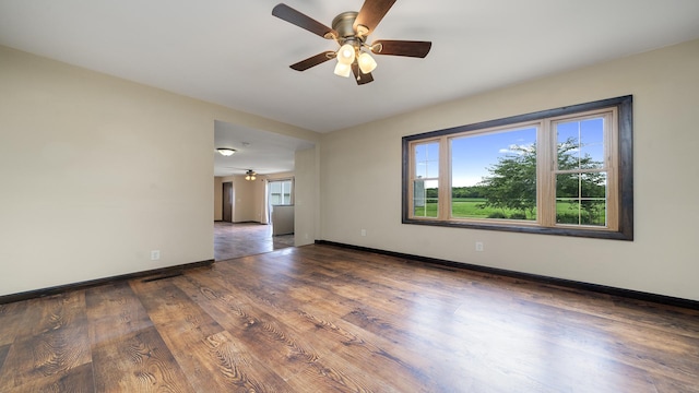 18521 Anderson Rd, Prophetstown, IL 61277 - unfurnished room with a ceiling fan and wood finished floors
