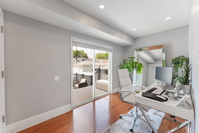2610 N Major Ave, Chicago, IL 60639 - home office with wood finished floors and recessed lighting