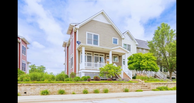 1420 Broadway St Unit 1420, Blue Island, IL 60406 - view of front facade featuring a porch and stairway