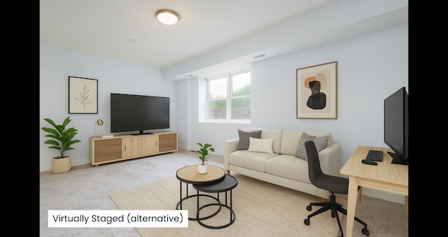 1420 Broadway St Unit 1420, Blue Island, IL 60406 - living room with light carpet and an office area