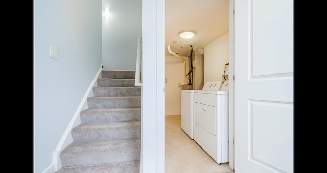1420 Broadway St Unit 1420, Blue Island, IL 60406 - stairs featuring washing machine and clothes dryer and carpet floors
