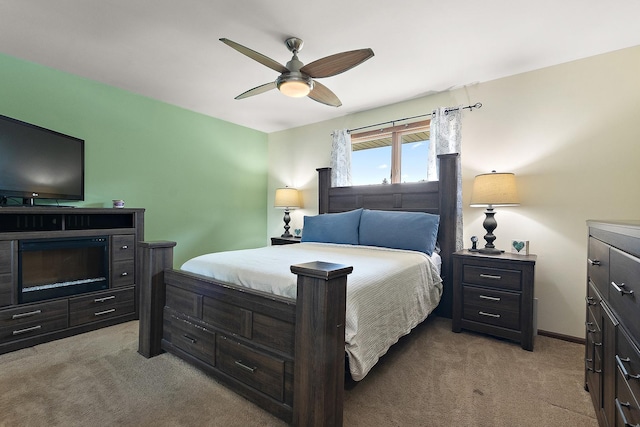 5551 143rd St, Midlothian, IL 60445 - bedroom with light carpet and ceiling fan