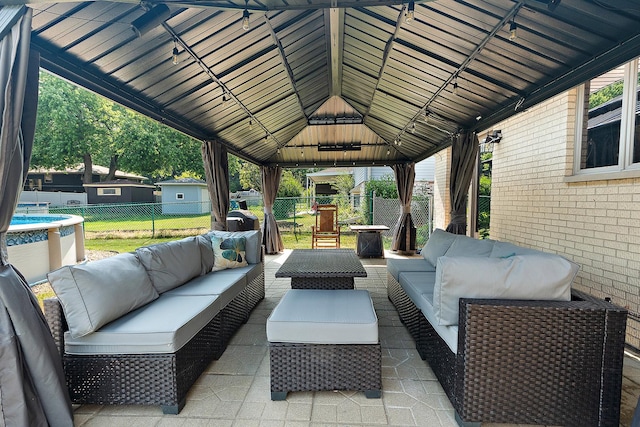 5551 143rd St, Midlothian, IL 60445 - view of patio with outdoor lounge area and a gazebo