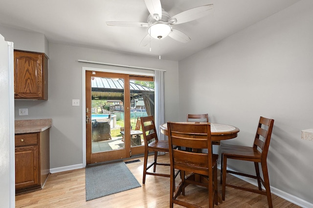5551 143rd St, Midlothian, IL 60445 - dining room featuring light wood-style flooring and ceiling fan
