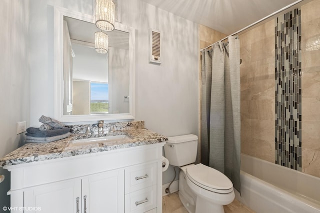 1500 Sheridan Rd Unit 7G, Wilmette, IL 60091 - full bath featuring vanity, shower / bath combination with curtain, and a chandelier