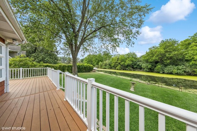 200 Eastwood Ct, Port Barrington, IL 60010 - deck featuring a yard and view of wooded area