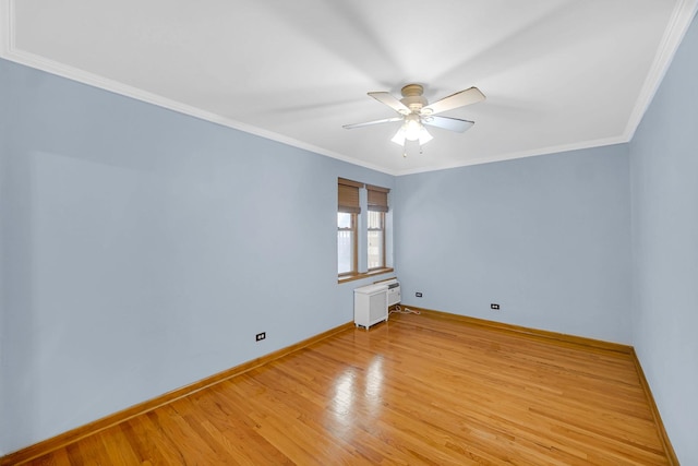 10911 S Longwood Dr Unit 2, Chicago, IL 60643 - unfurnished room featuring ceiling fan, light wood-style floors, and ornamental molding
