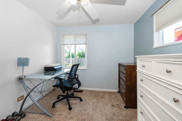 8882 S Main St, Hometown, IL 60456 - office featuring light colored carpet, ceiling fan, and plenty of natural light