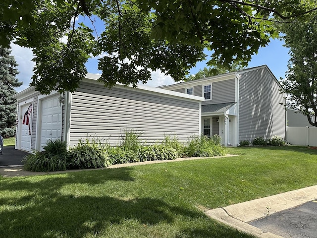 446 Northampton Ln, Roselle, IL 60172 - exterior space with a detached garage