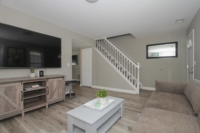 446 Northampton Ln, Roselle, IL 60172 - living room featuring stairway and light wood finished floors