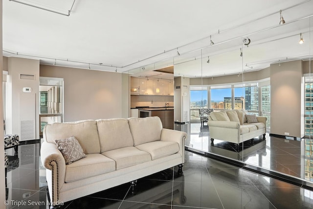 100 E Huron St Unit 2301, Chicago, IL 60611 - living room featuring granite tiled floors