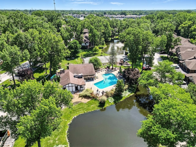 11315 Sycamore Ln Unit B, Palos Hills, IL 60465 - drone / aerial view of a pool area and a nearby body of water
