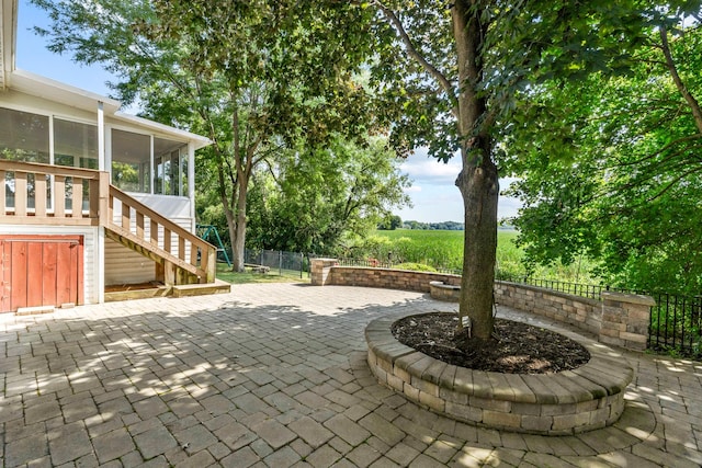 775 Harmon Blvd, Hoffman Estates, IL 60169 - view of patio with a sunroom and stairs