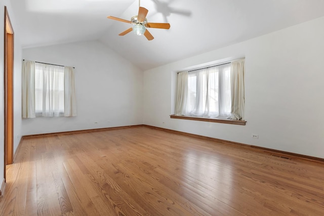 775 Harmon Blvd, Hoffman Estates, IL 60169 - unfurnished room featuring vaulted ceiling, ceiling fan, and wood finished floors