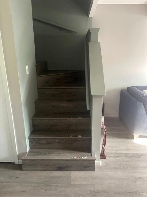 438 Meadow Hill Ln, Round Lake Beach, IL 60073 - stairs featuring wood finished floors