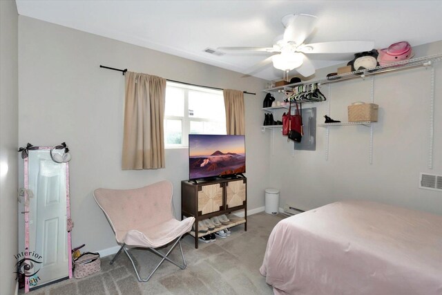 1372 Fox Hound Trl, Beecher, IL 60401 - bedroom with light carpet and ceiling fan