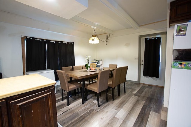 401 N 2nd Ave, Chenoa, IL 61726 - dining space featuring beam ceiling and light wood-type flooring