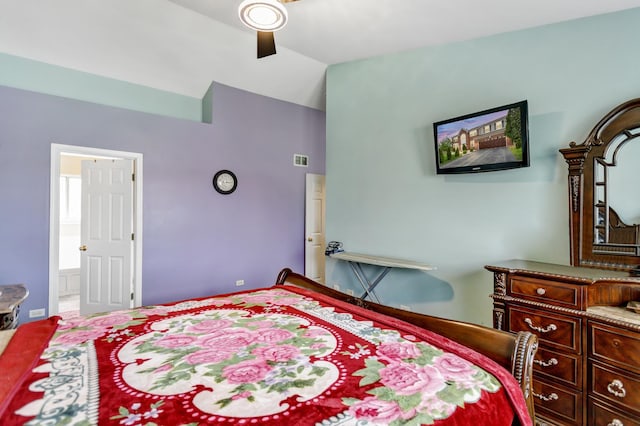 22600 W Reserve Cir, Plainfield, IL 60544 - bedroom with lofted ceiling and a ceiling fan