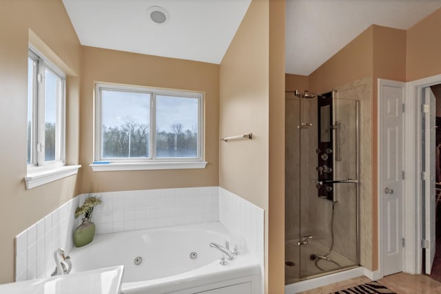 22600 W Reserve Cir, Plainfield, IL 60544 - full bathroom featuring a tub with jets and a stall shower