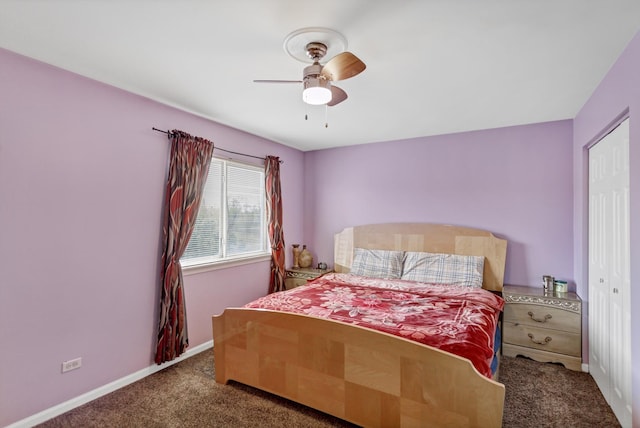 22600 W Reserve Cir, Plainfield, IL 60544 - carpeted bedroom featuring baseboards and a ceiling fan