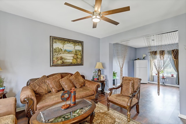 22600 W Reserve Cir, Plainfield, IL 60544 - living area with wood finished floors and a ceiling fan