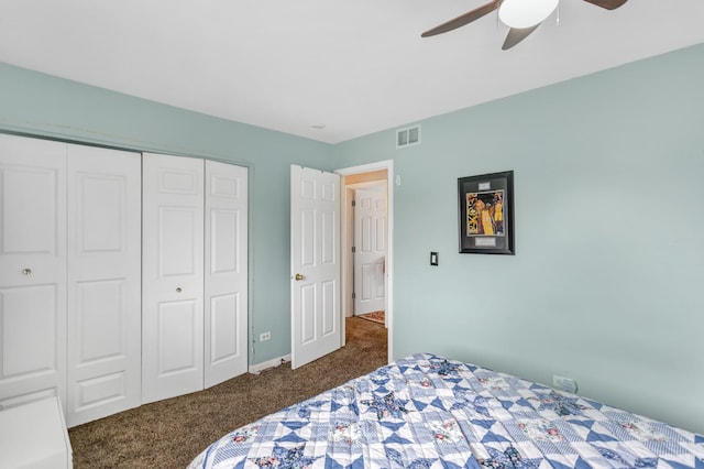 22600 W Reserve Cir, Plainfield, IL 60544 - bedroom featuring carpet floors, a closet, and ceiling fan