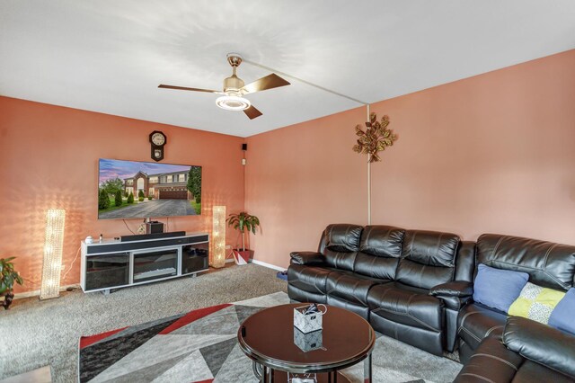 22600 W Reserve Cir, Plainfield, IL 60544 - living room with carpet flooring and a ceiling fan