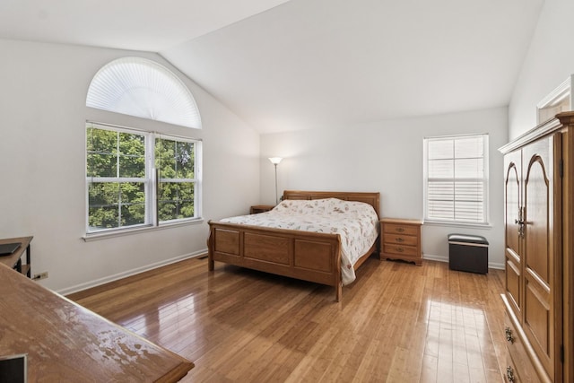 457 N Crooked Lake Ln, Lindenhurst, IL 60046 - bedroom with vaulted ceiling and light wood finished floors
