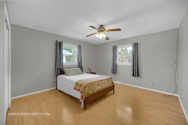 506 S 5th St, Malta, IL 60150 - bedroom featuring light wood-style floors, ceiling fan, and a closet