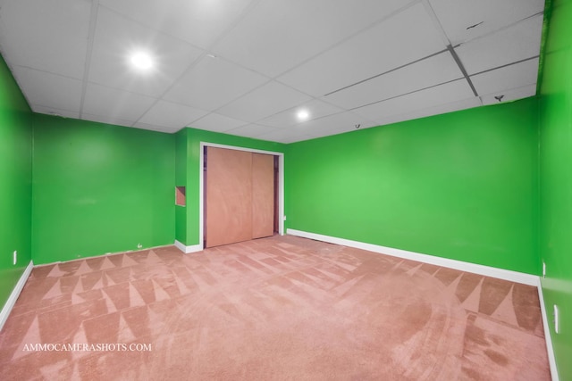 506 S 5th St, Malta, IL 60150 - unfurnished bedroom with carpet flooring, a drop ceiling, a closet, and recessed lighting