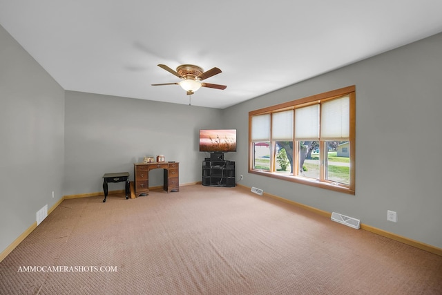 506 S 5th St, Malta, IL 60150 - miscellaneous room featuring ceiling fan and carpet floors